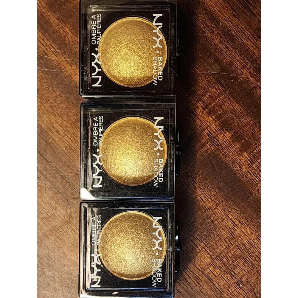 Lot Of 3 NIP NYX  Baked Shadow  BSH06 06 Ghetto Gold   (Gold Satin) 3G